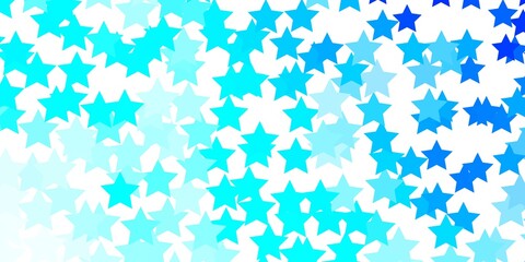 Light BLUE vector layout with bright stars. Shining colorful illustration with small and big stars. Theme for cell phones.