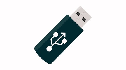 Vector Isolated Flat USB device icon or illustration - obrazy, fototapety, plakaty