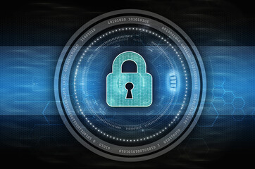 Internet and data security padlock icon illustration