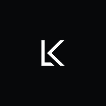 Minimal elegant monogram art logo. Outstanding professional trendy awesome artistic KL LK initial based Alphabet icon logo. Premium Business logo white color on black background