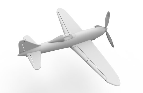 Light aircraft white 3D render