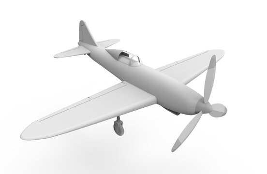 Light aircraft white 3D render
