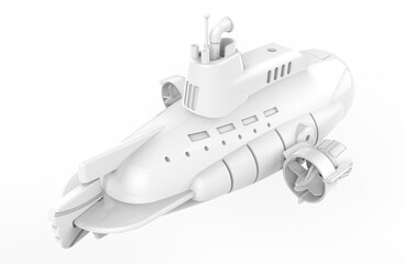 Submarine White - 3D Render