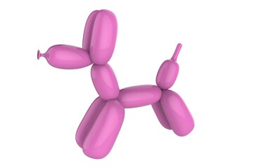 ballooned dog art 3d rendering