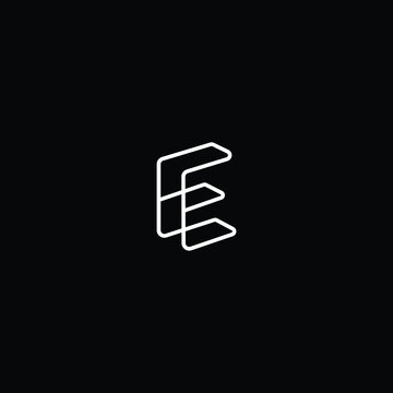 Minimal elegant monogram art logo. Outstanding professional trendy awesome artistic E EE initial based Alphabet icon logo. Premium Business logo white color on black background