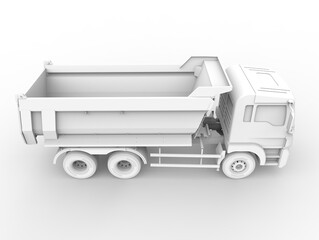 3D Truck trailer white rendering