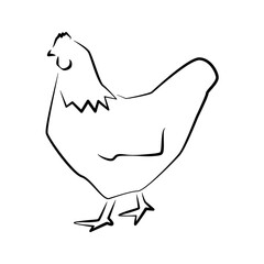 Hen or chicken outline simple icon.