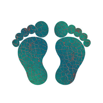 Fuß Füße Fußabdruck footprint barfuß sohle fußsohle symbol grün blau mit Linie Risse rot Haut rauh rissig kalt abkühlung abkühlen design vorlage template hintergrund weiß isoliert website logo jung