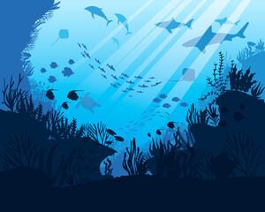 Sea underwater. Ocean bottom