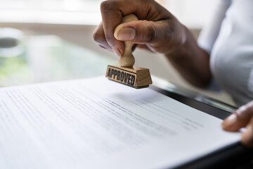 Notary Stamp On Contract Paper Or Certificate