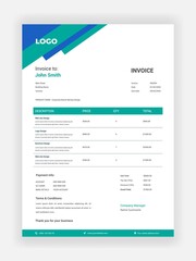 Corporate Business Invoice Design For Your Business Vector Template