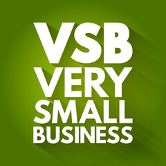 Naklejka premium VSB - Very Small Business acronym, business concept background