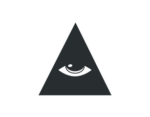 Eye icon. vector eye icon.  Eye in triangle vector illustration.  Illuminati vector illustration. 