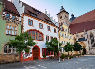 Obraz premium Marktplatz mit Rathaus in Schmalkalden Thüringen