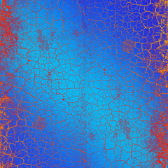 Hintergrund Oberfl&auml;che alte Farbe gerissen Risse orange Vintage Chabby Chic alt Patina pastell blau Dekor Patina abbl&auml;ttern rustikal antik edel leuchten schimmern gl&auml;nzend Leder Mitte hell Meer