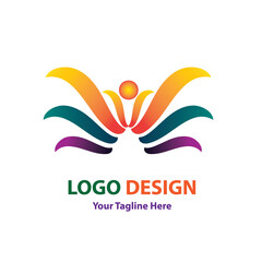 Vector logo flower design in eps 10. Simple template and ready to use