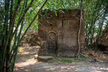 Picture of a century-old ruined and abandoned temple inside the jungle