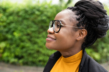 African Woman Breathing Clean Air