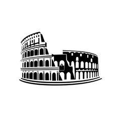 Landmark of Italy Coliseum. Vector icon on a white background.