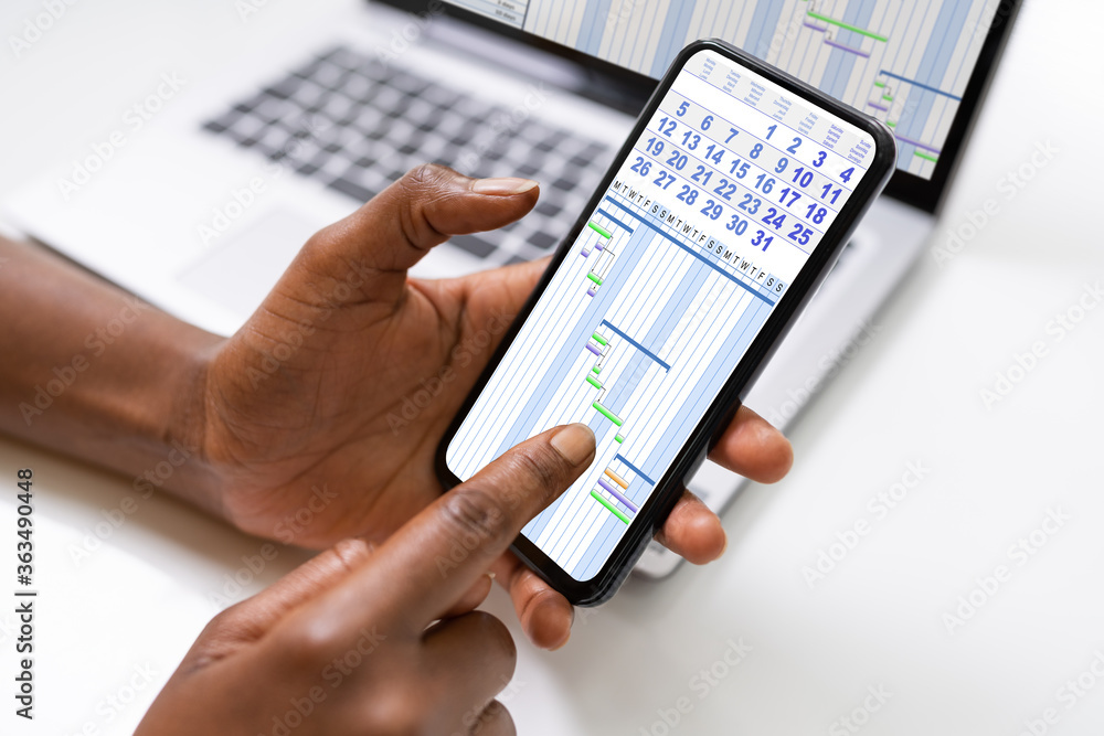 Poster gantt chart planner list or schedule