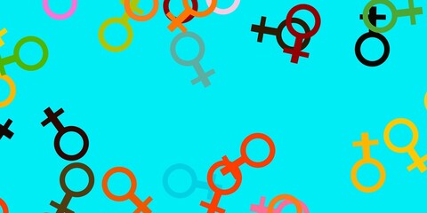 Light Multicolor vector template with businesswoman signs.