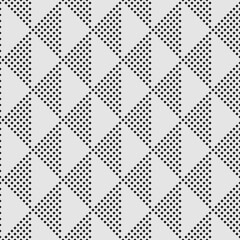 Seamless abstract dotted pattern with shapes of triangles and rhombuses