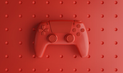 Single Red Joystick Background 3D Rendering © natanaelginting