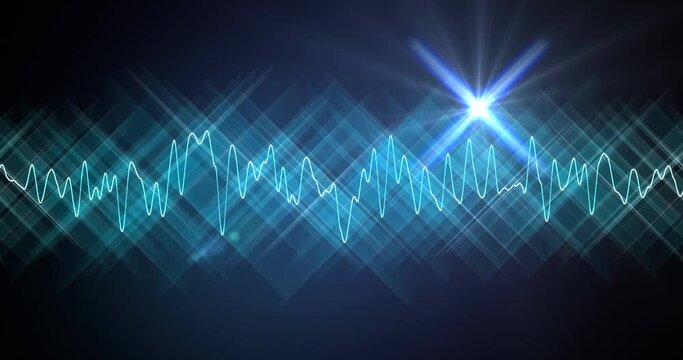 Sound wave oscillogram on the screen