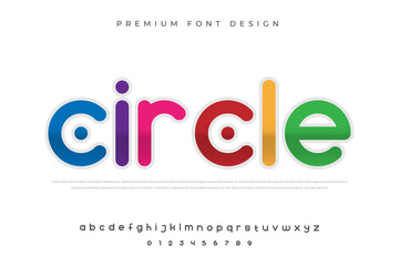 abstract colorful alphabet font with dot circle and simple style use for logo and brand 