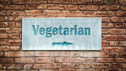 Obraz premium Street Sign to Vegetarian