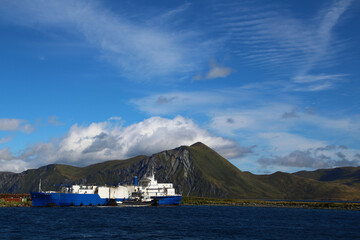 
Fish processing ship in Dutch Harbor on Unalaska, Aleuten, Alaska

