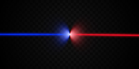 Bright beautiful laser beams on a transparent background. Scanner laser.