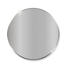 silver round sticker banner on white background	
