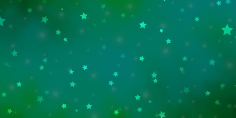 Light Green vector template with neon stars. Modern geometric abstract illustration with stars. Design for your business promotion.