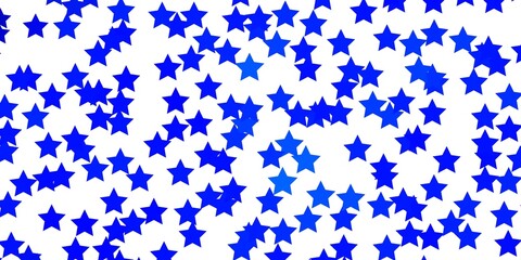 Dark BLUE vector layout with bright stars. Shining colorful illustration with small and big stars. Pattern for new year ad, booklets.