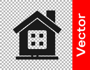 Black House icon isolated on transparent background. Home symbol. Vector Illustration.