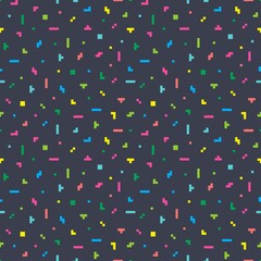 tetris art, tetris pattern texture.Pixel Background pantone for web page.Pixel mosaic seamless pattern.Repeating texture  Geometric vector background.kid pattern for fabric,bed linen Color Pixels 