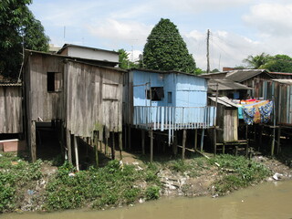 Shanty town in Manaus Amazonia, Brazil - A favela is a specifically portuguese word for a shanty...