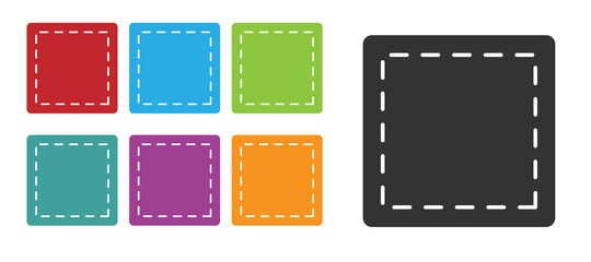 Black Sewing Pattern icon isolated on white background. Markings for sewing. Set icons colorful. Vector Illustration.