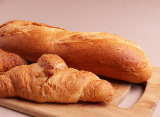 fresh baked bread, close up