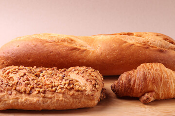 fresh baked bread, close up