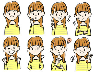 女性の表情パターン
