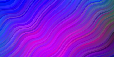 Dark Pink, Blue vector pattern with lines. Colorful illustration with curved lines. Template for cellphones.