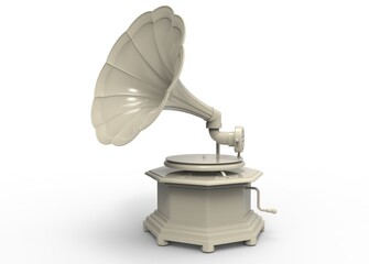 grammofono 3d rendering musica 