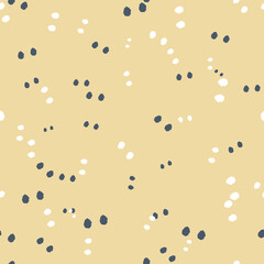 Vector white rough dots yellow seamless pattern