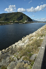 view of the coast of the sea at greymouth harbour