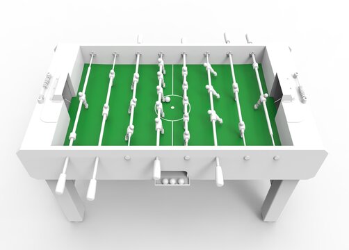 White Green Table Top Soccer 3D rendering