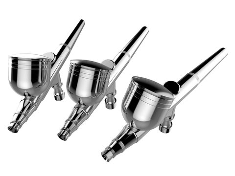 Mini Piant Air Brush Chromed 3D Rendering