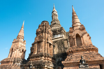 Wat Mahathat in Sukhothai Historical Park, Sukhothai, Thailand. It is part of the World Heritage Site - Historic Town of Sukhothai and Associated Historic Towns.