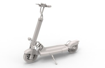 Electric Scooter 3D rendering model white
